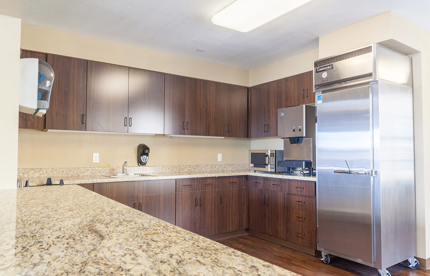 A kitchen inside an apartment. 