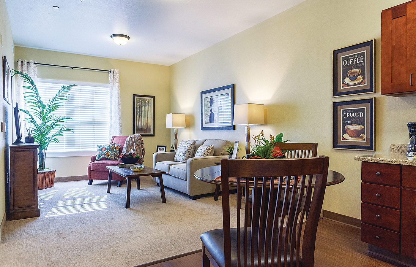 Living room in an apartment.