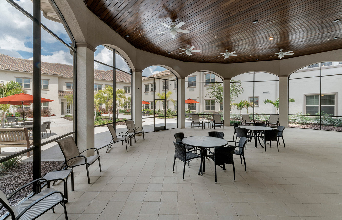 A patio at The Glades at ChampionsGate.
