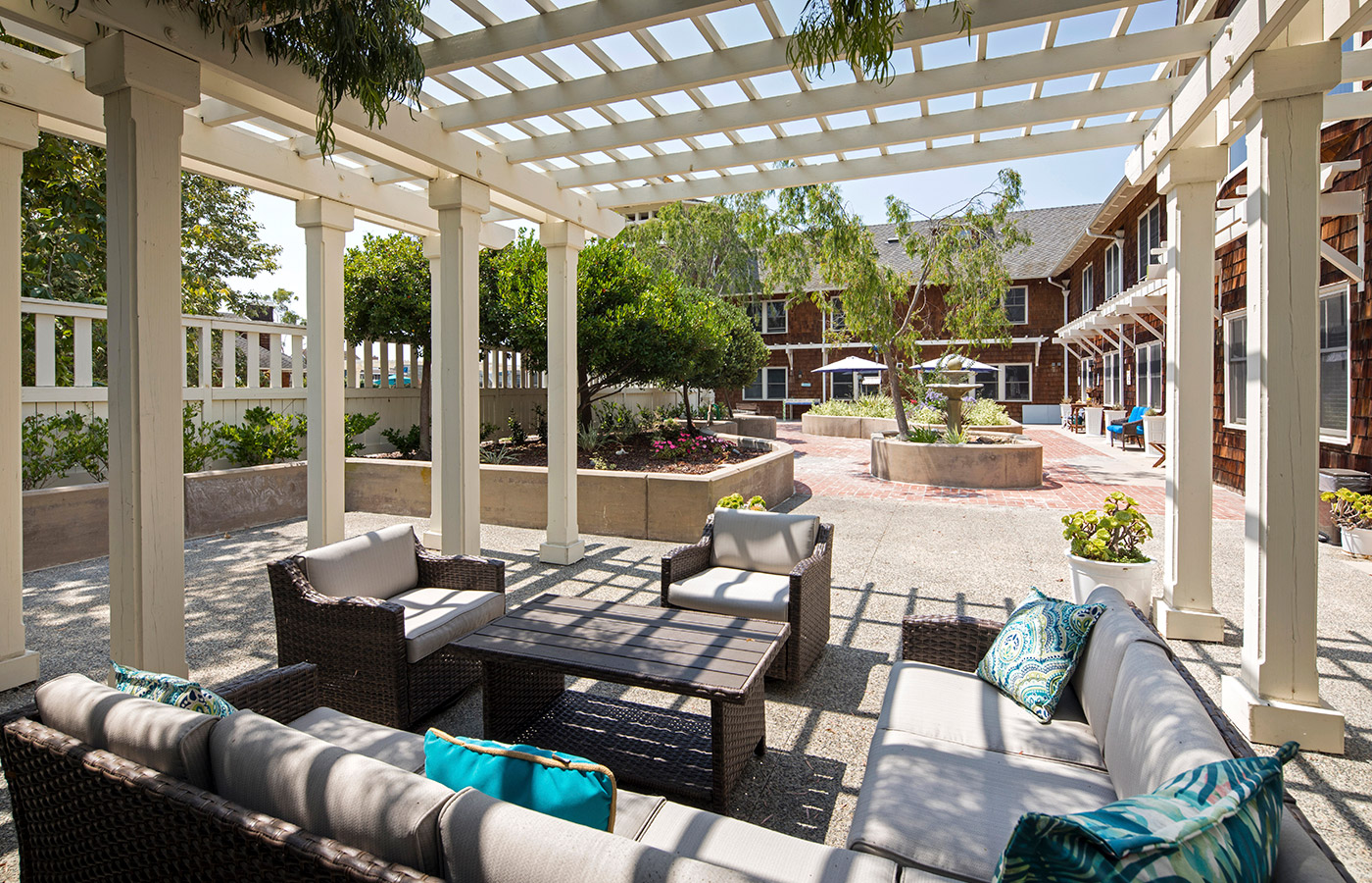 A large covered patio at Crown Cove.