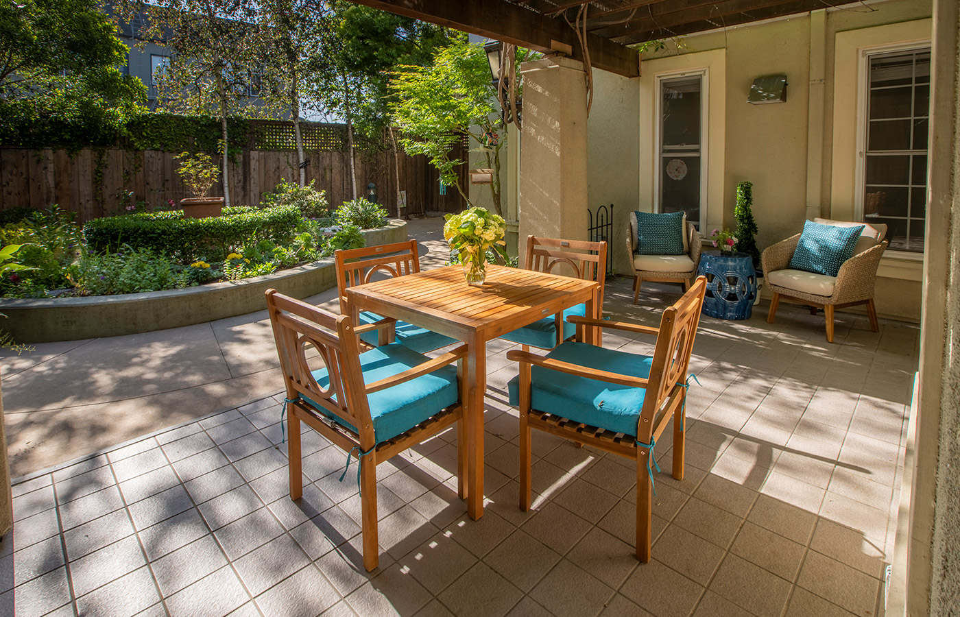 A table in the garden