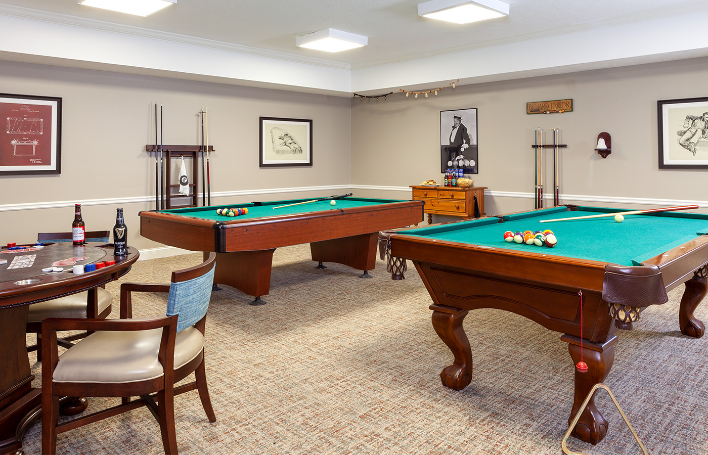 Game room with pool table.