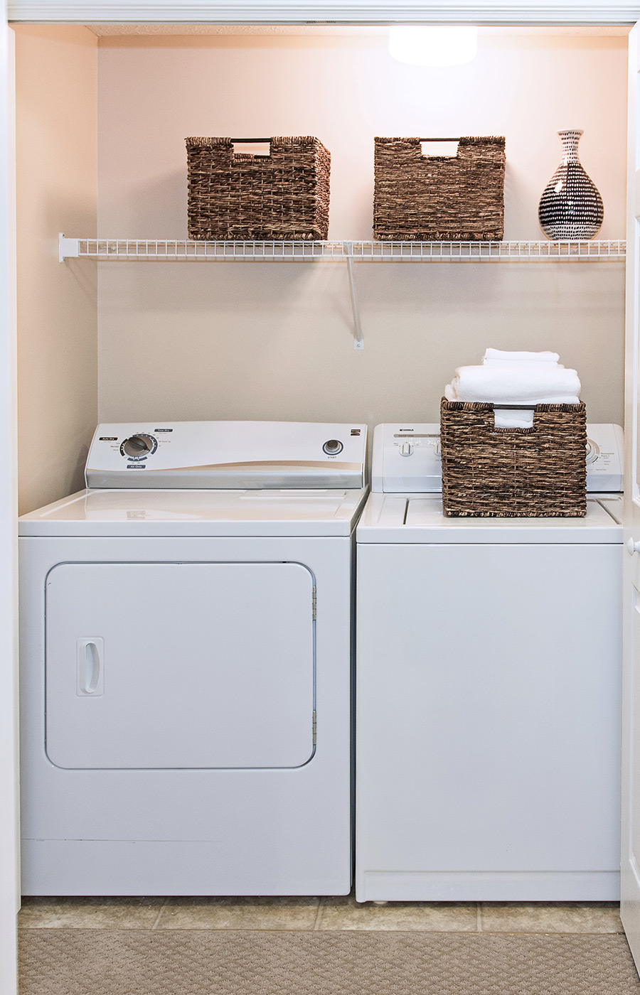 Washer and dryer units.