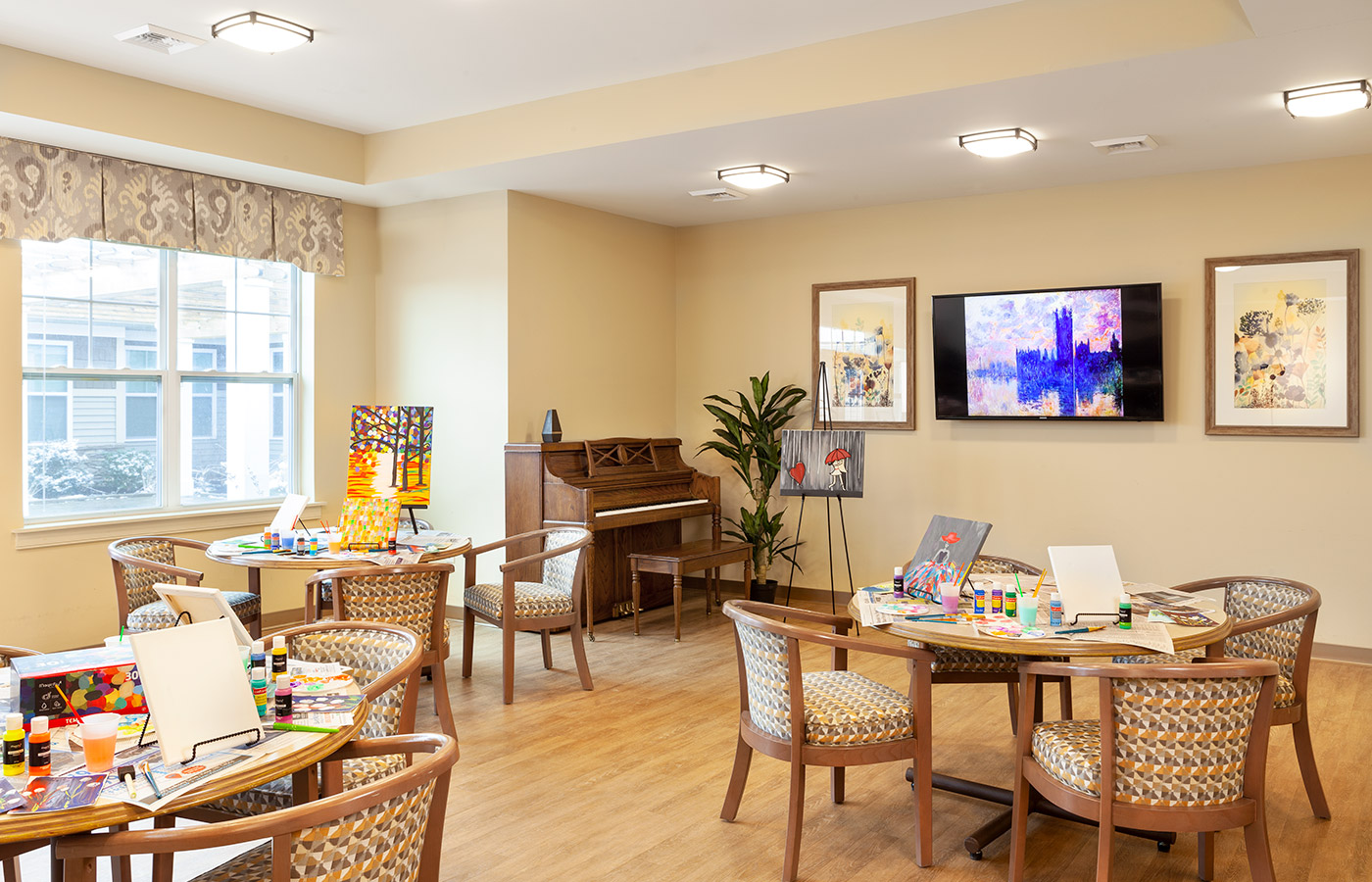 A dining area at The Legacy at Maiden Park.