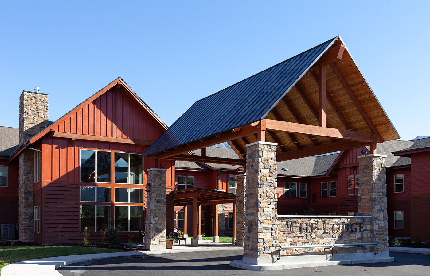 The Lodge at North Ogden building entrance.