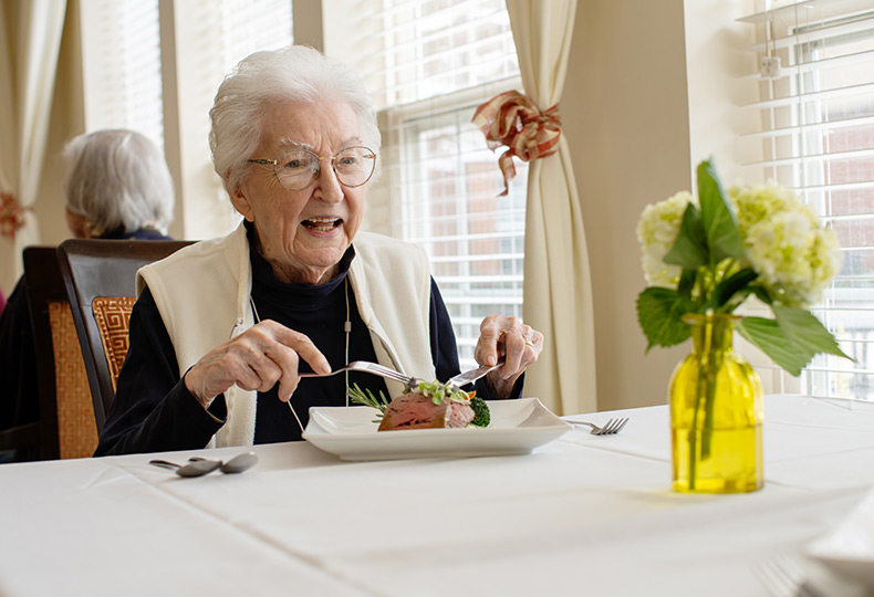 A person having lunch.