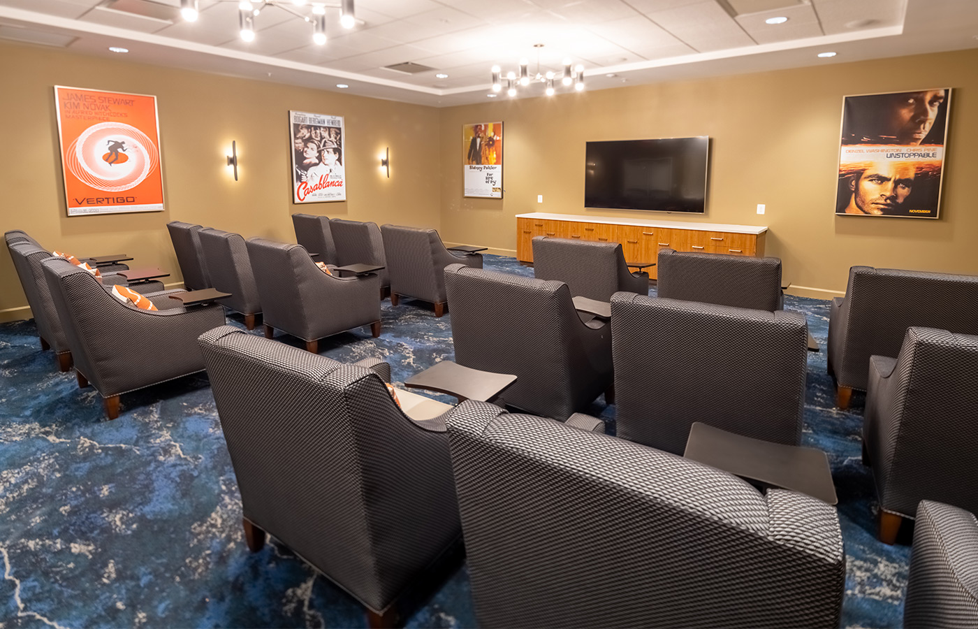 The theater with big comfy chairs.