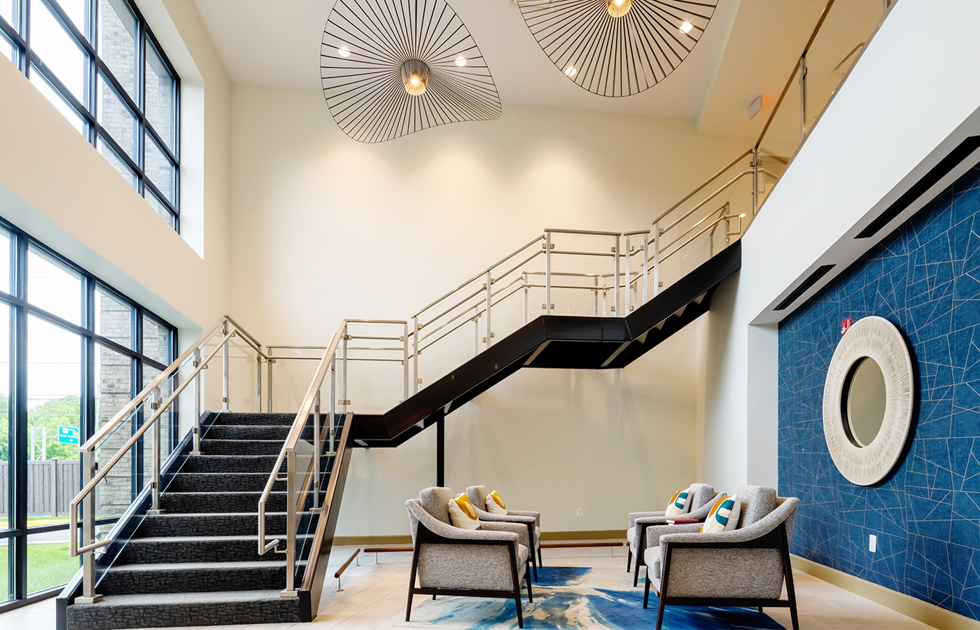 The lobby and staircase.