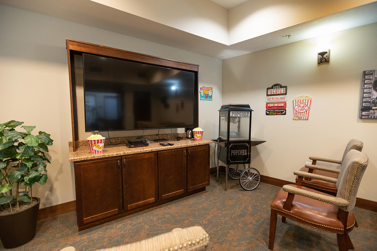 The theater room at Summit Senior Living.