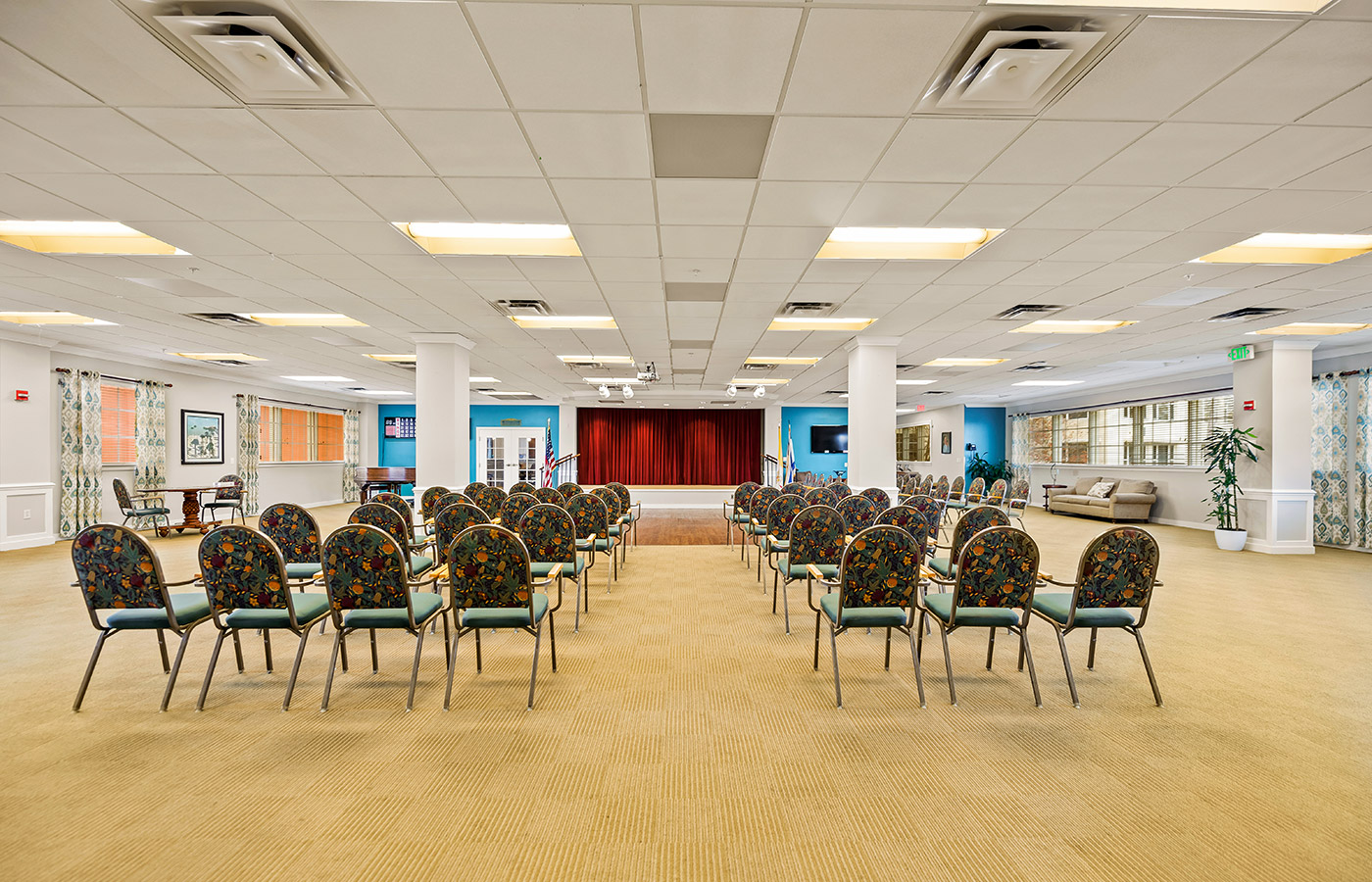 An auditorium at The Fountains at Crystal Lake.