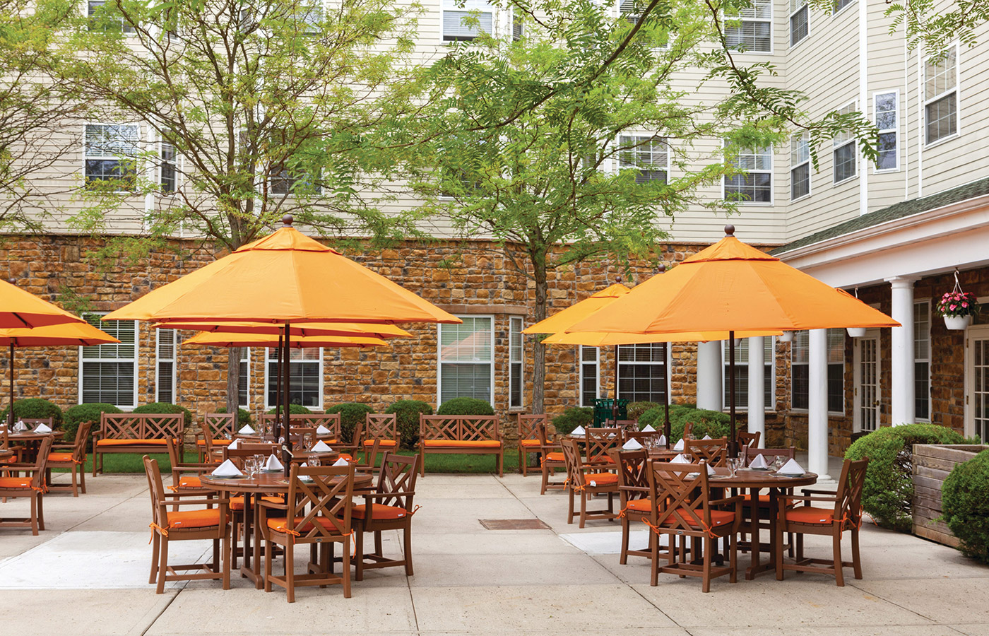 Seating area in patio.