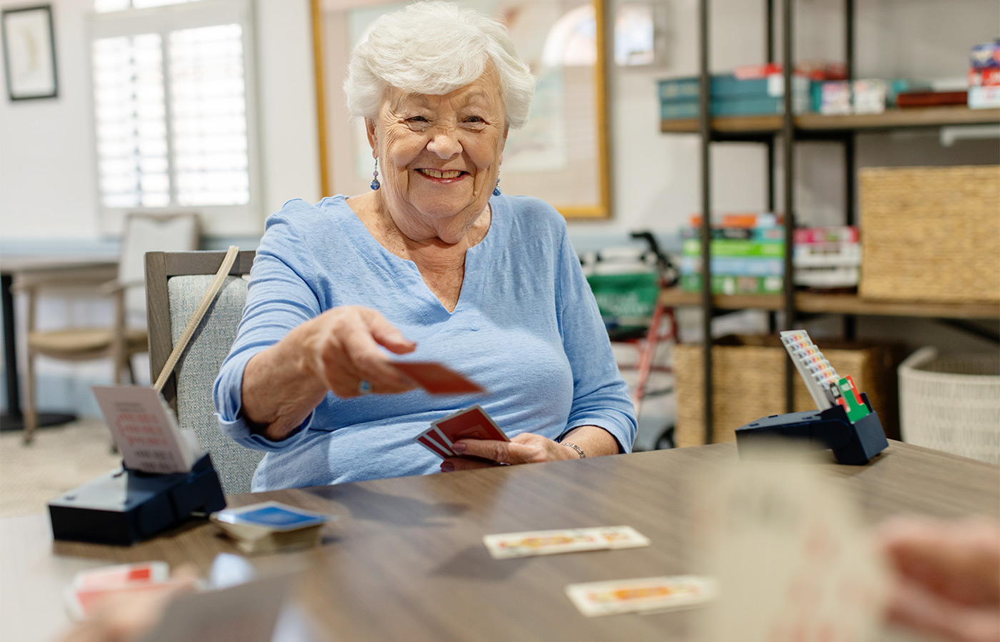 A person playing cards.