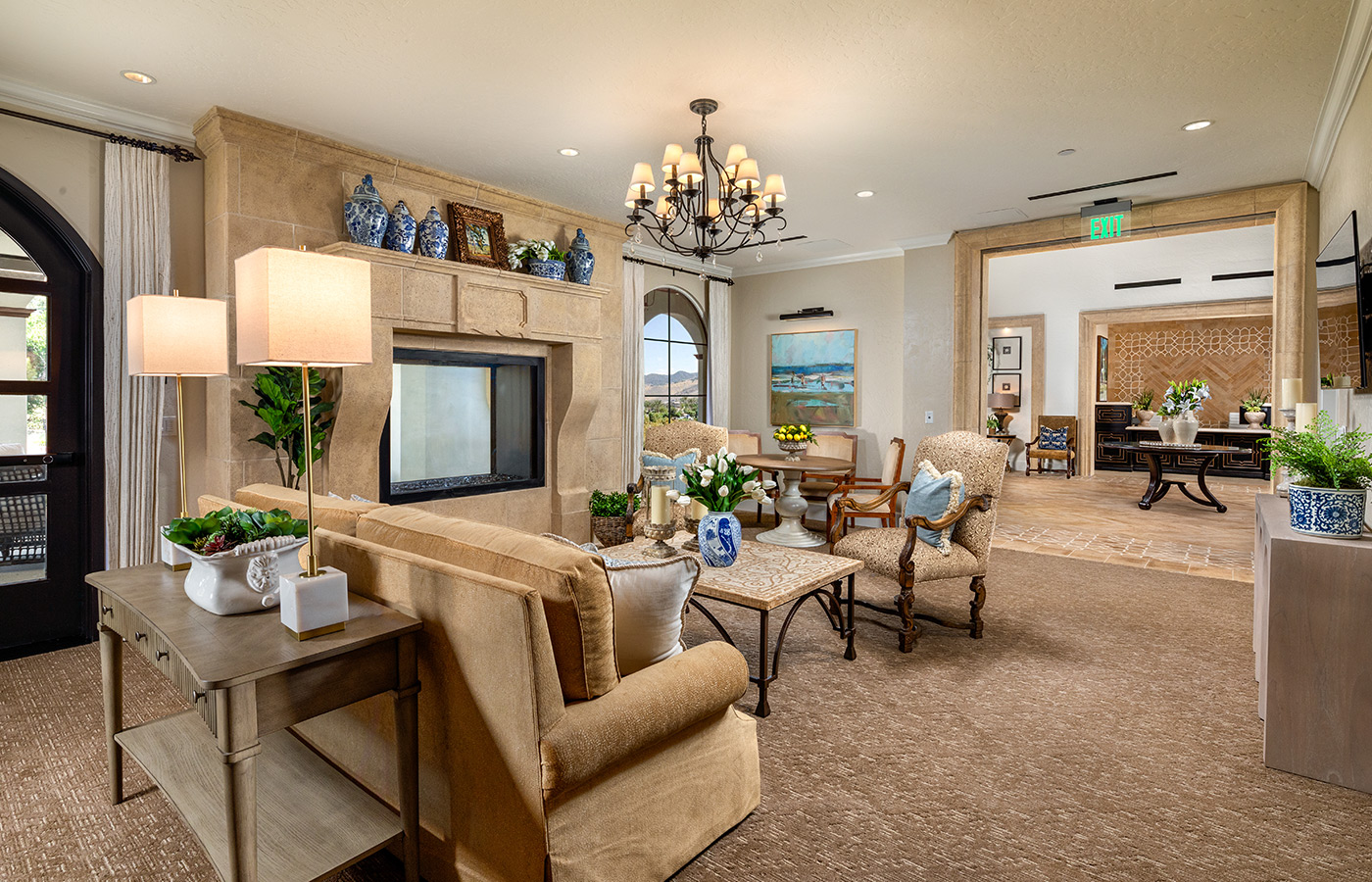 A family room with seating.