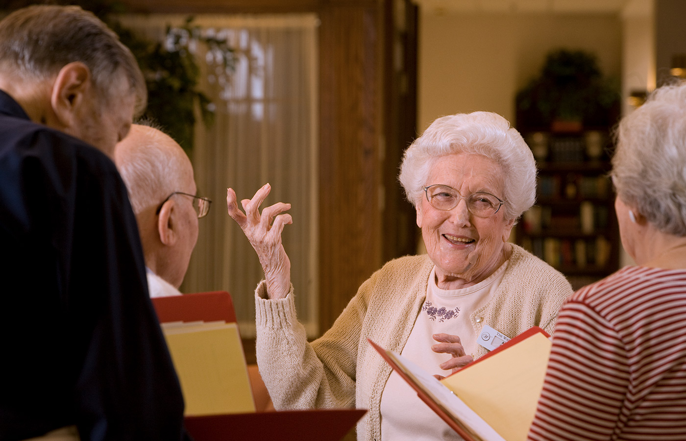 Residents are singing together.