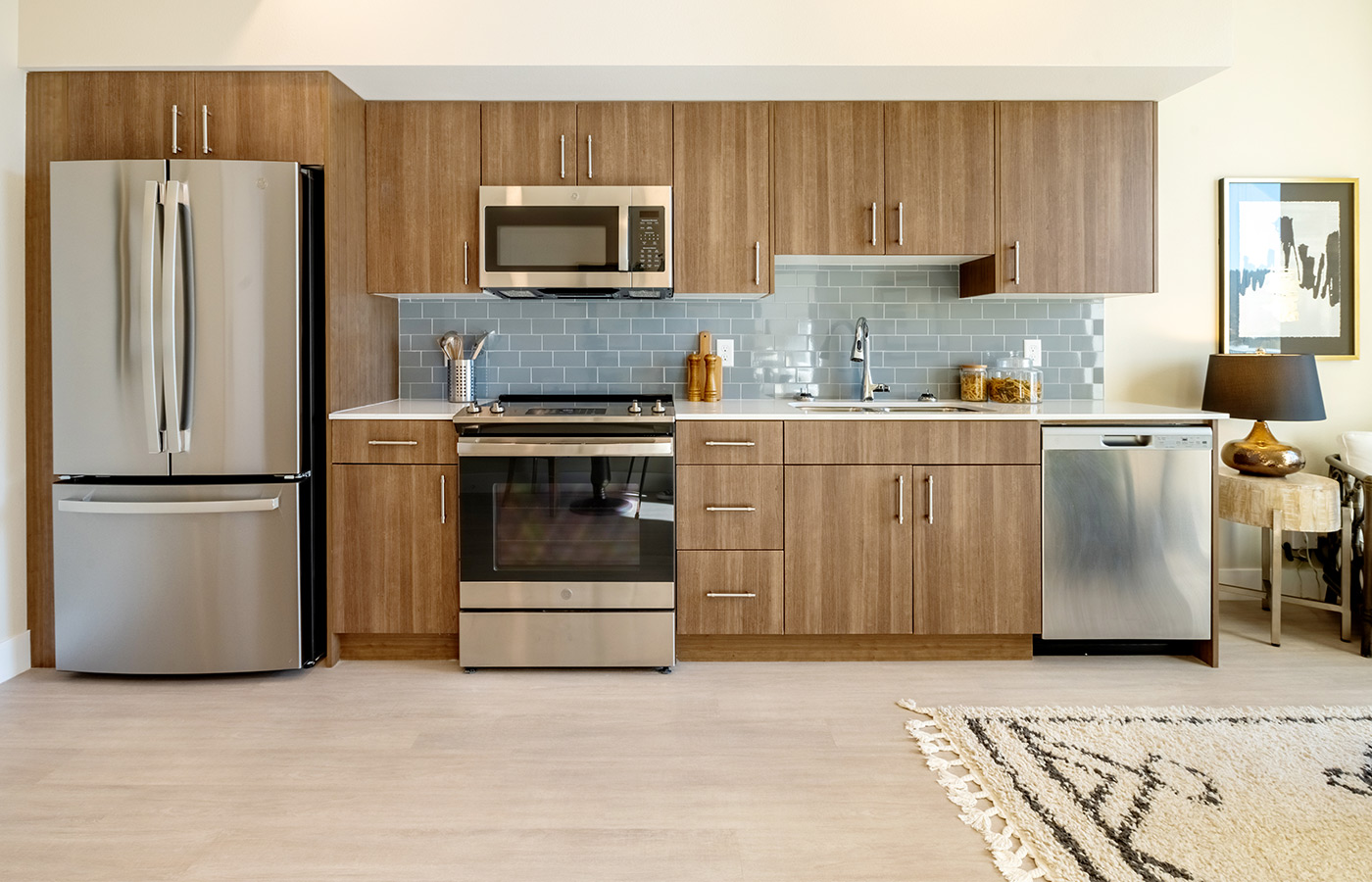 A model apartment kitchen.