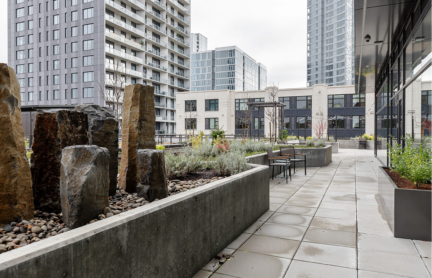 An outdoor courtyard.