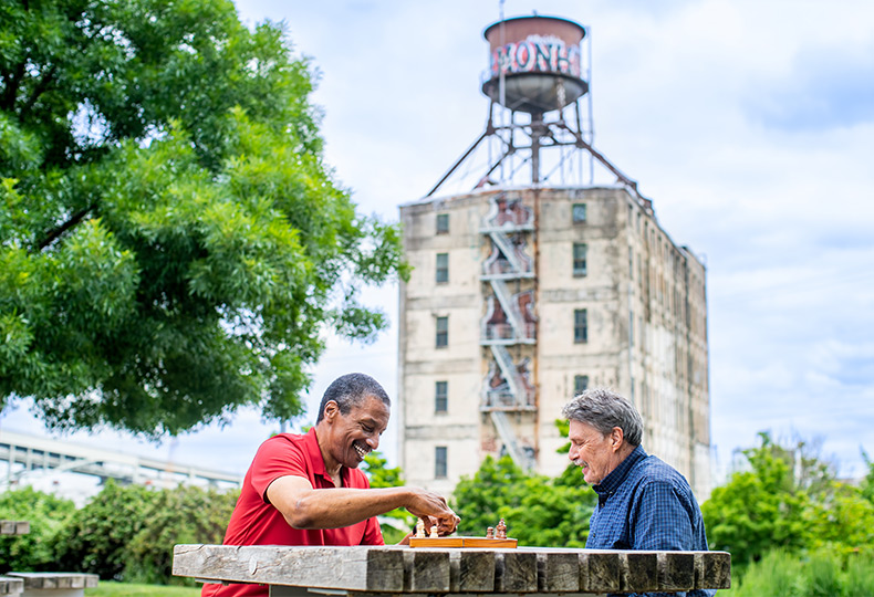 People playing chess.