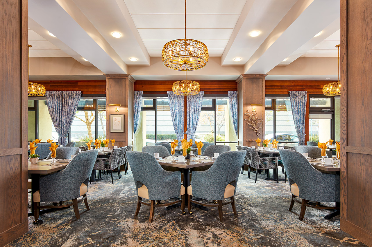 Dining and seating area at The Watermark By The Bay.