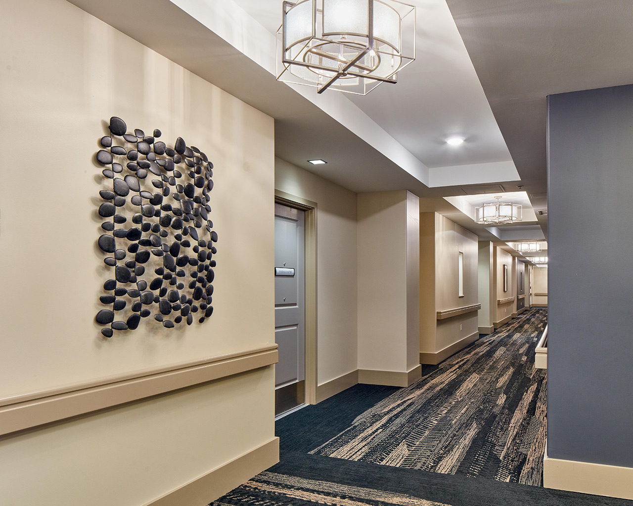 Hallway leading to apartments.