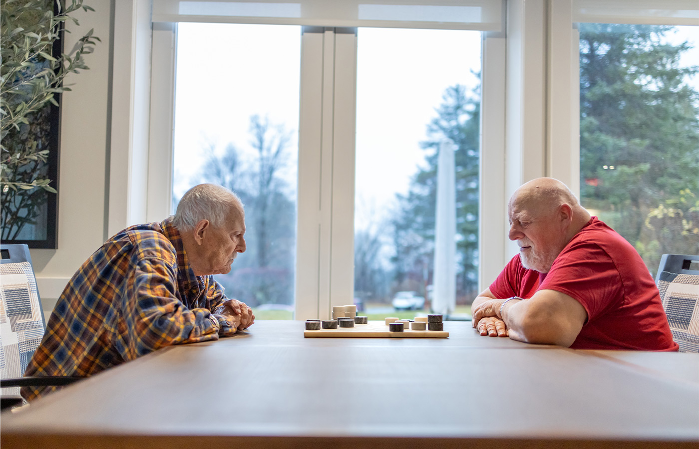 People playing checkers.