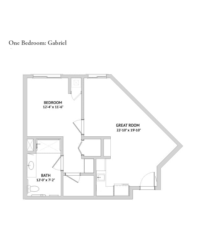 Assisted living one bedroom floor plan