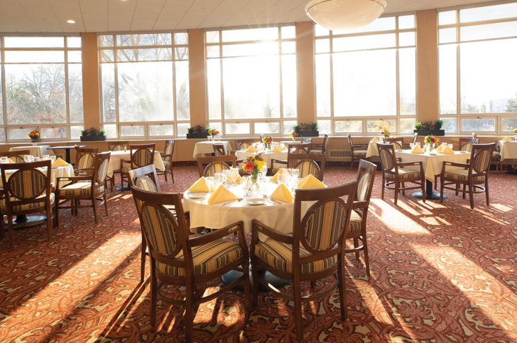 A dining area at The Watermark at 3030 Park.