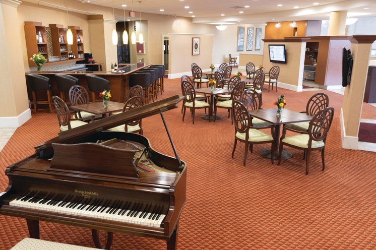 A dining area at The Watermark at 3030 Park.