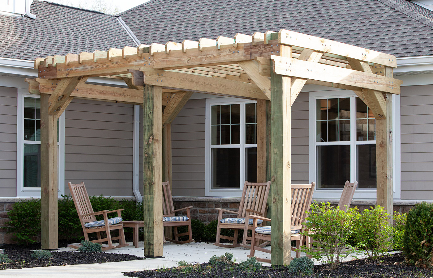 Pinebrook courtyard with gazebo.