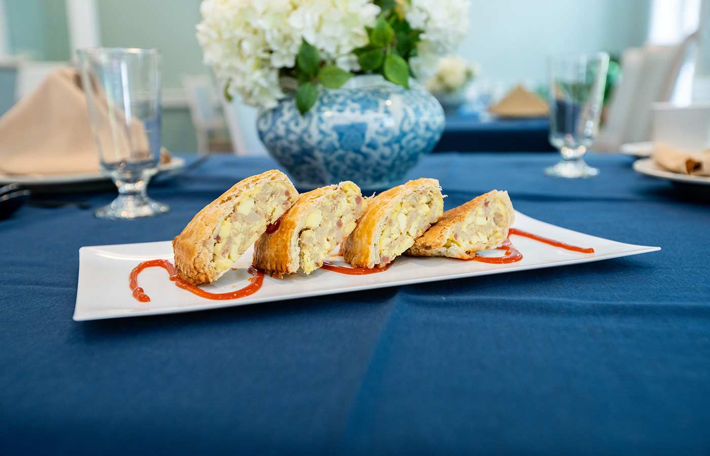 A plate of gourmet bites.