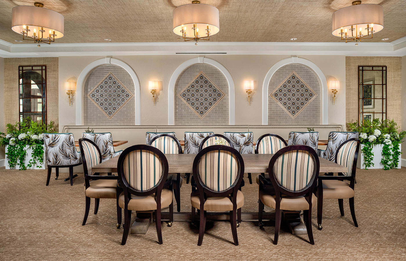 A large dining table.