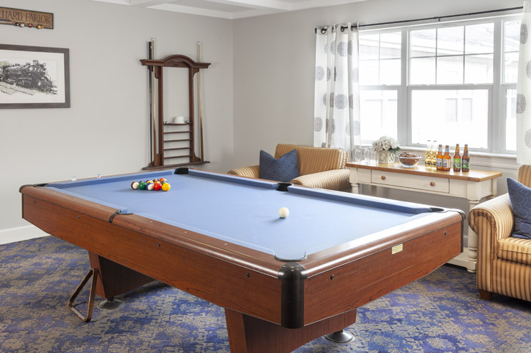 Game room with pool table.