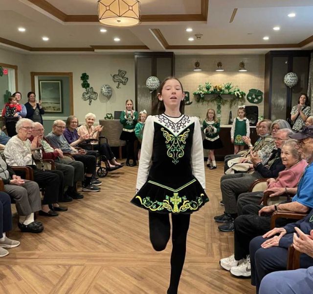 Rose Tree Place Irish dancing performance.