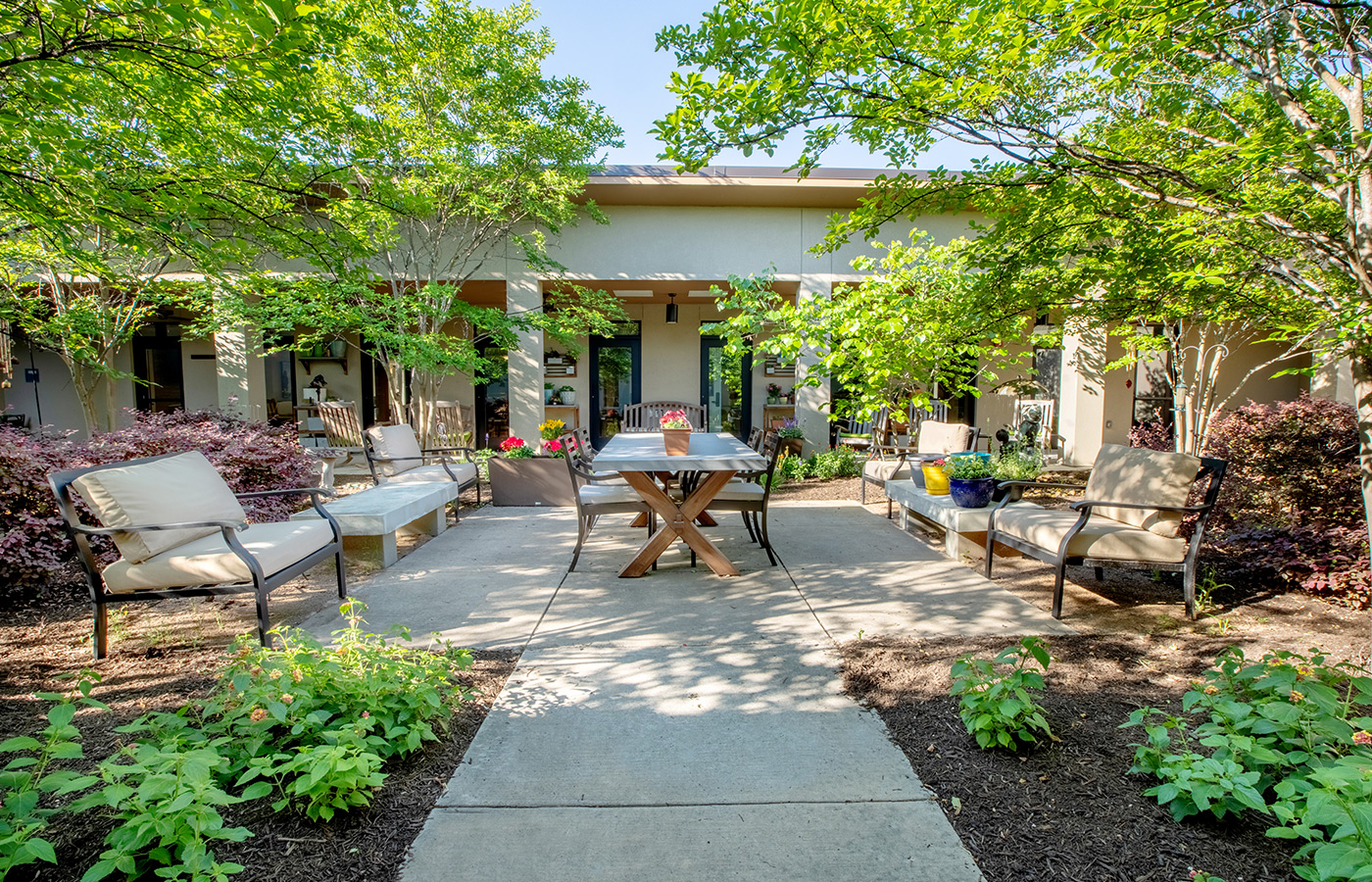 The memory care garden and coutyard.