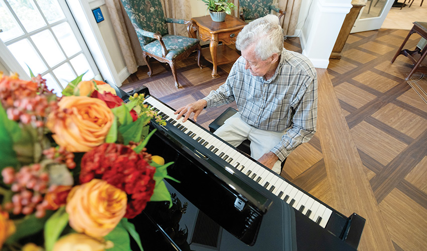 A man playing the piano.