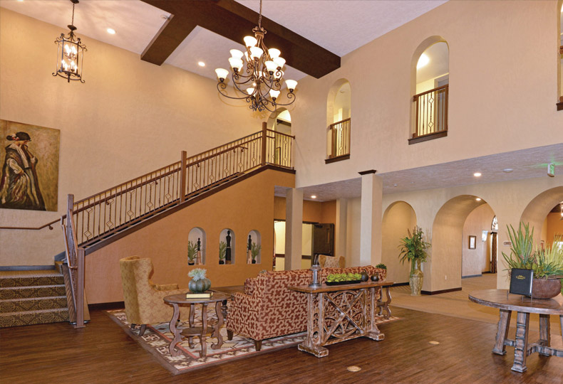 Inside of the Caliche Senior Living hall.