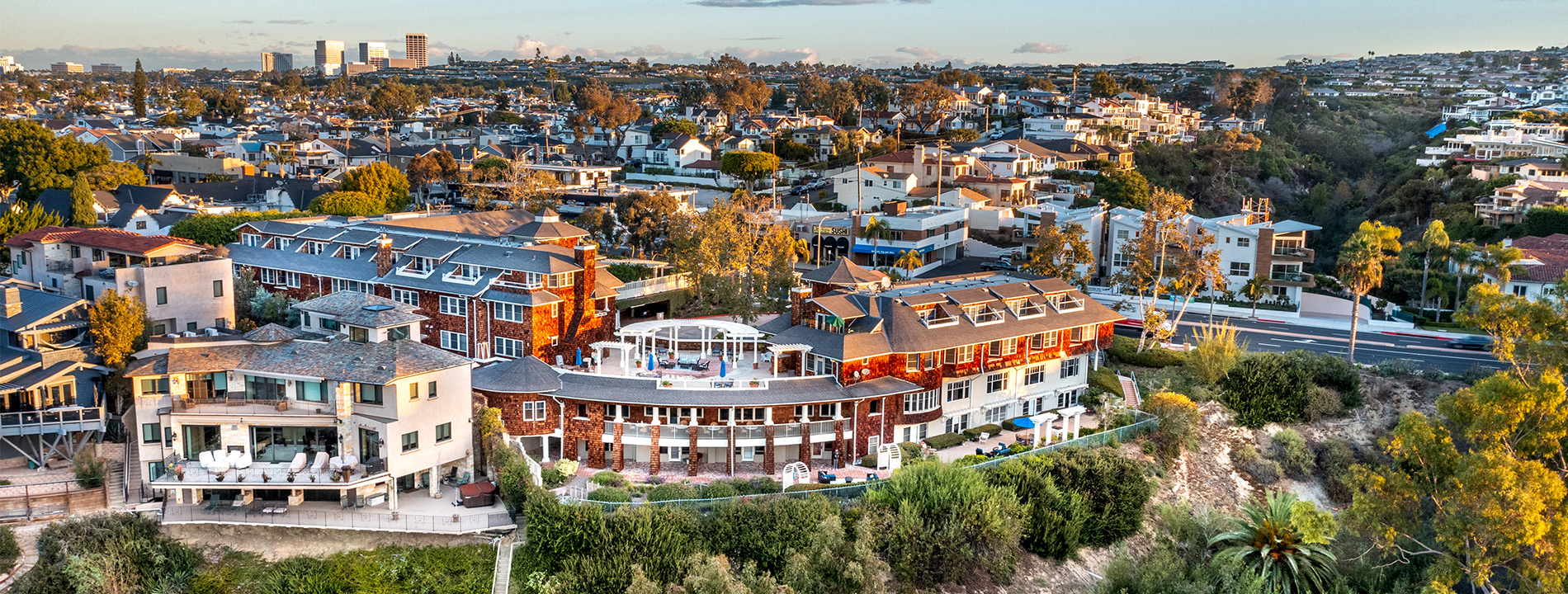 Aerial exterior of Crown Cove.