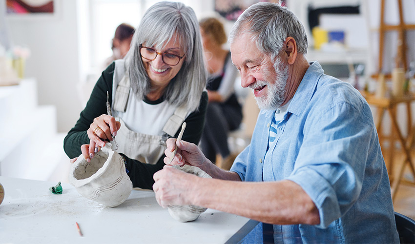 People making pottery.