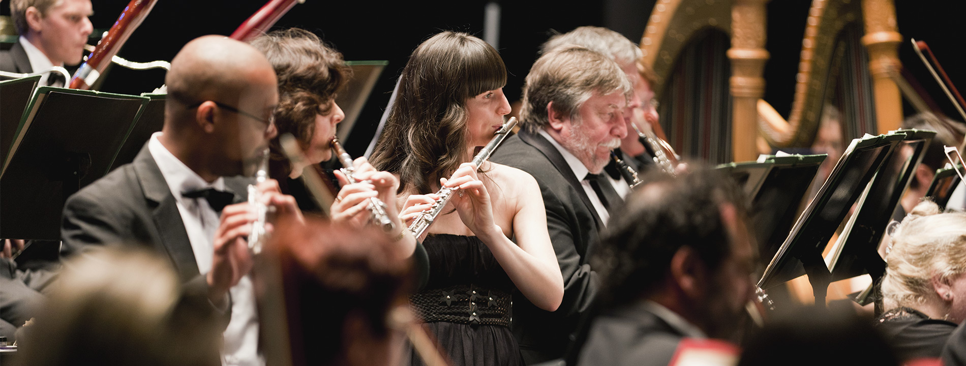 An orchestra performing.