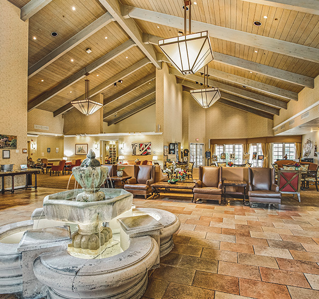 A large common area at The Fountains at La Cholla.