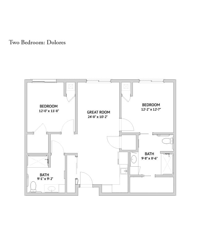 Assisted living two bedroom floor plan