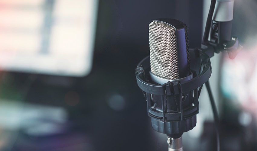 Up close of a radio microphone.