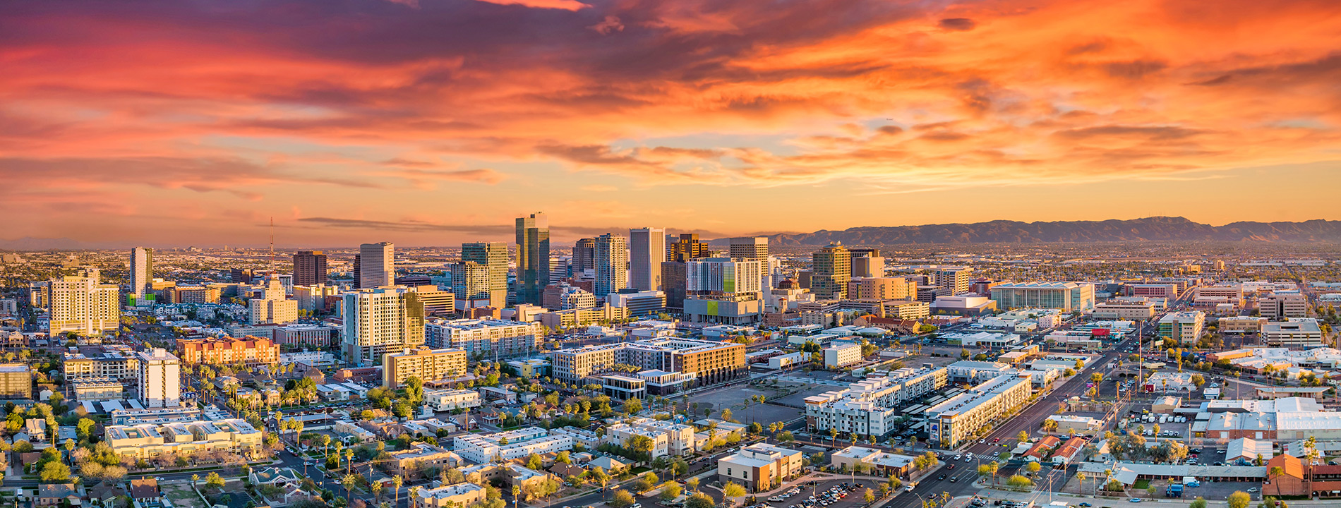 City Skyline during sunset.