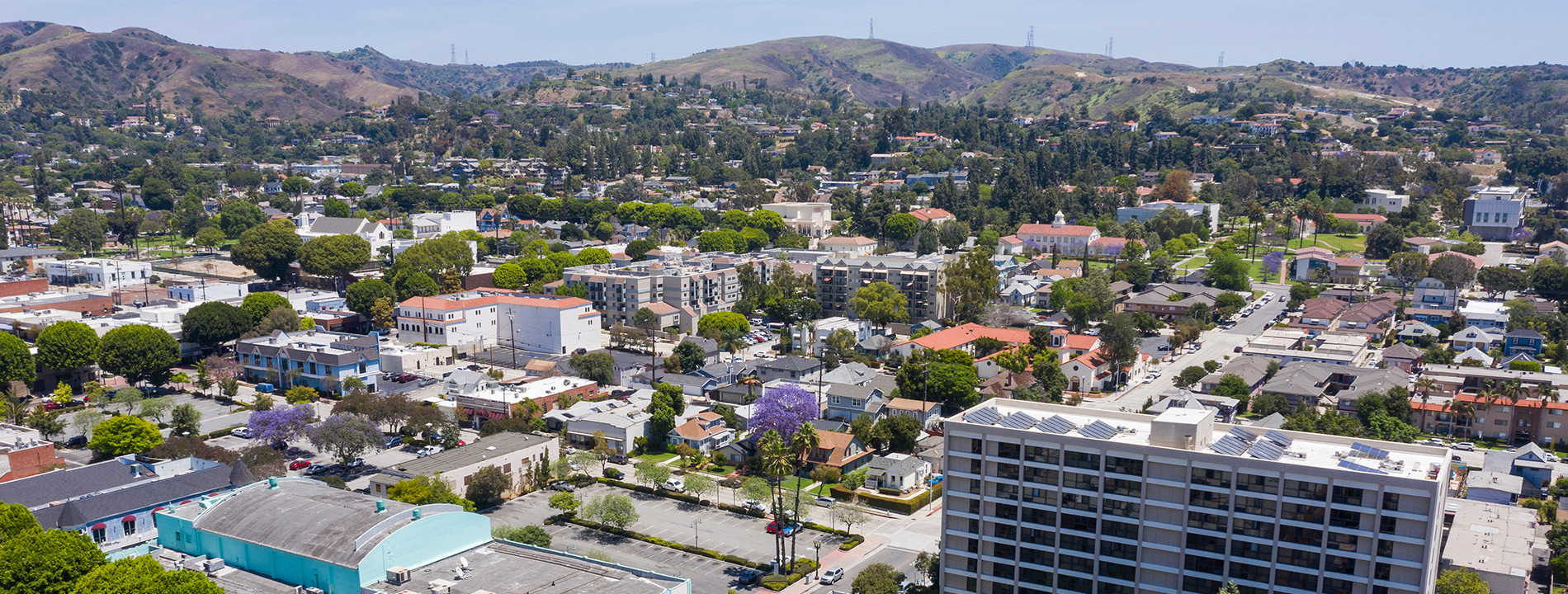 The city by Whittier Place.