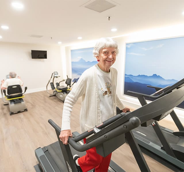 Resident on the treadmill