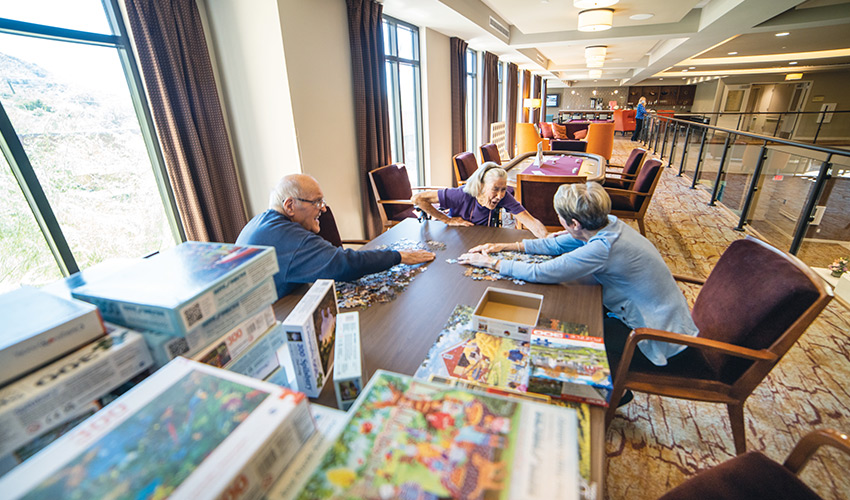 People putting puzzles together.