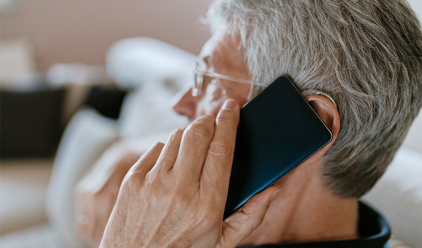 A person on the phone.